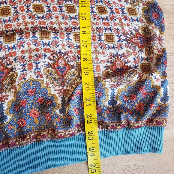 Ema Blue's Portuguese Tile Print Long Sleeved T-Shirt - Picture 3 of 6